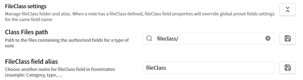 FileClassの場所の設定